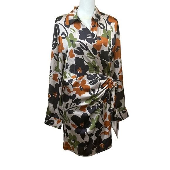 Karlie wrap dress, autumnal colors, large, floral, office, whimsical, colorful - Picture 1 of 6